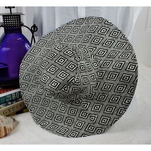 none Accessories - Oversized Floppy Woven Straw Aztec Print Beach Hat none Accessories - Oversized Floppy Woven Straw Aztec Print Beach Hat
